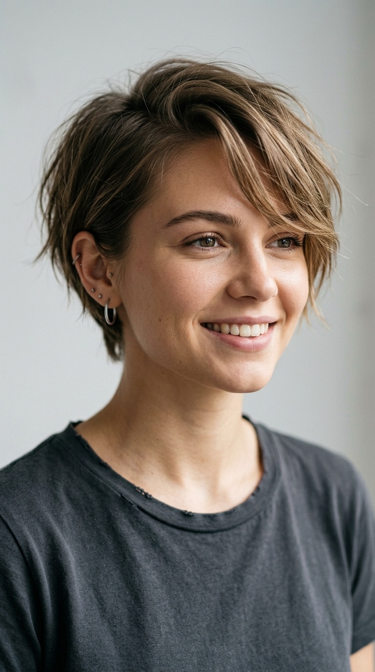 Side-Swept Grungy Crop