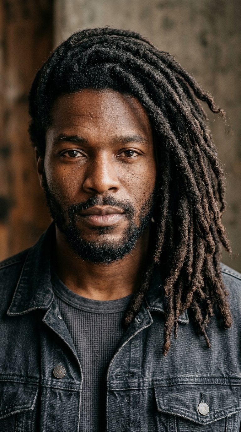 Side-Swept Heavy Locs