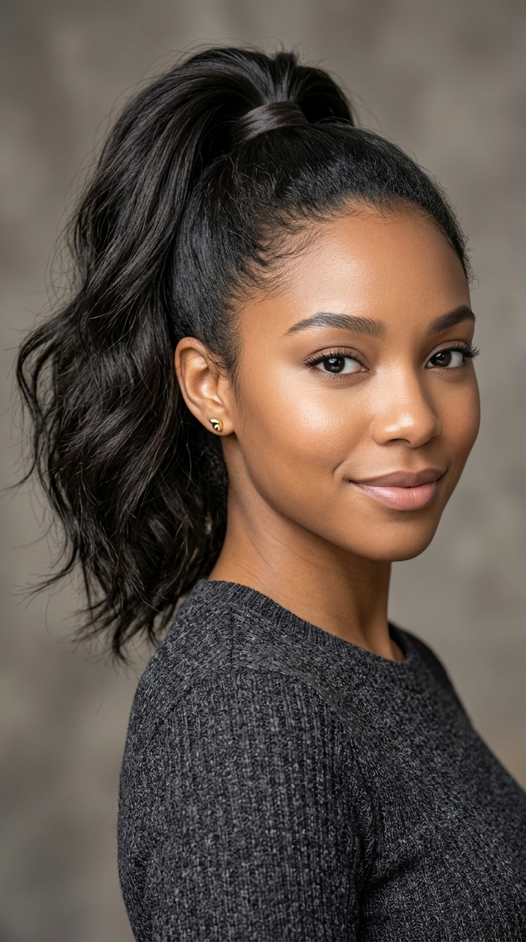 Side-Swept High Pony
