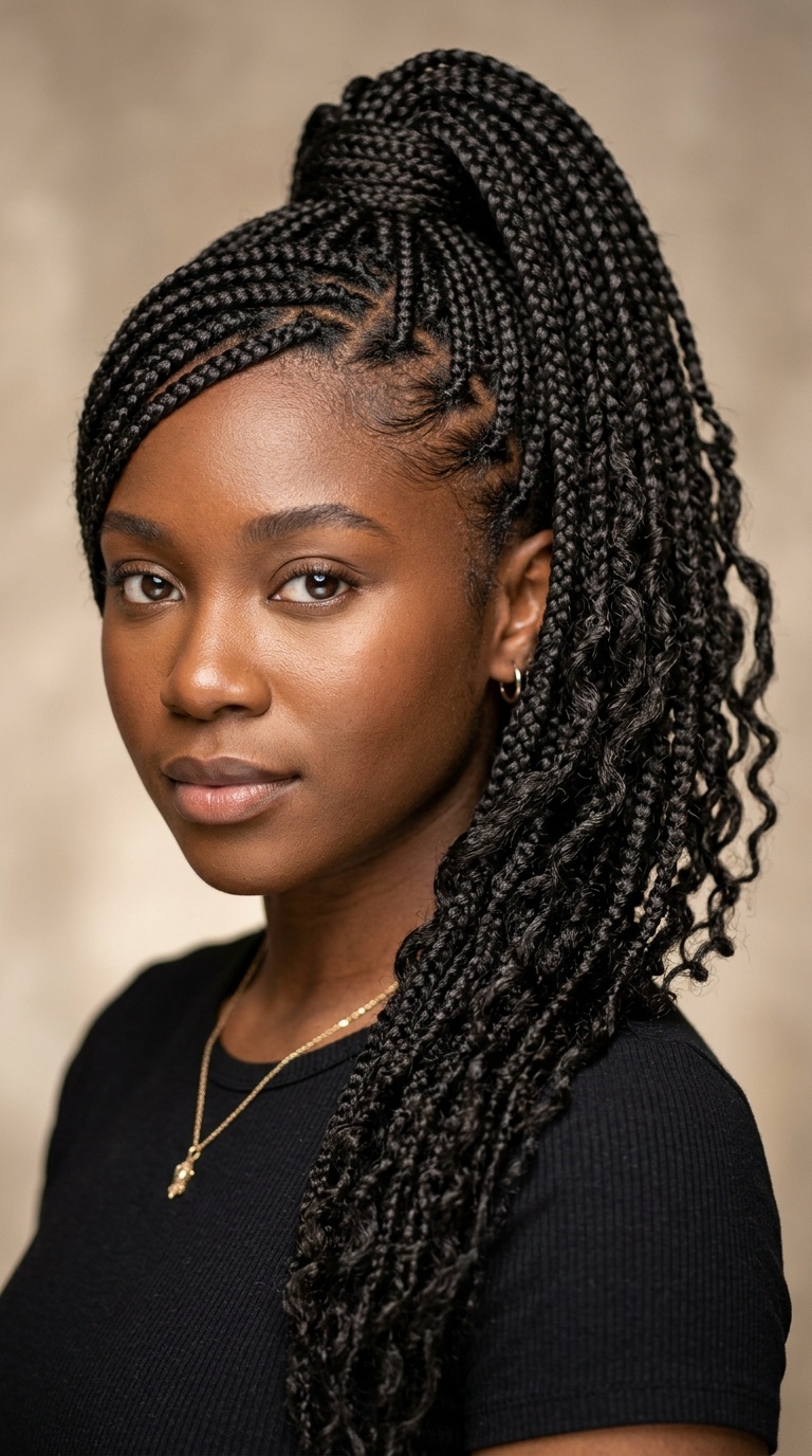 Side-Swept High Ponytail