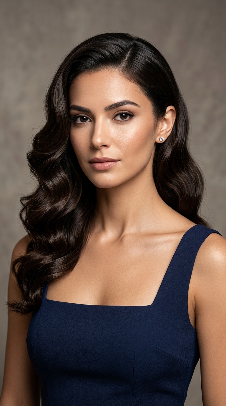 Side-Swept Hollywood Glam