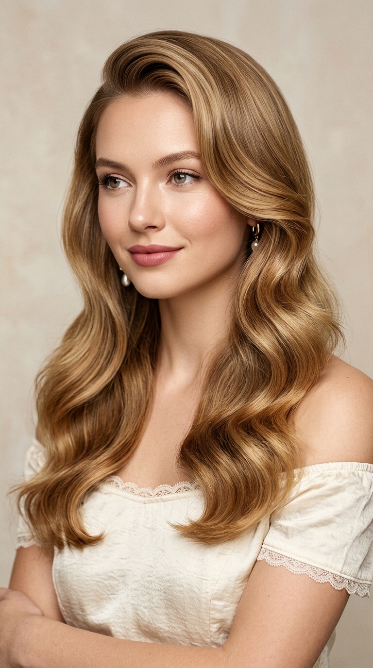 Side-Swept Hollywood Glam