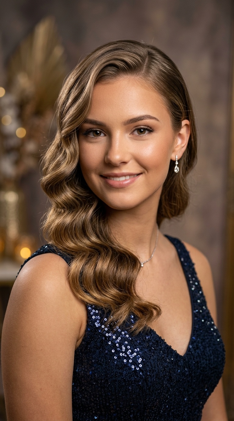 Side-Swept Hollywood Waves