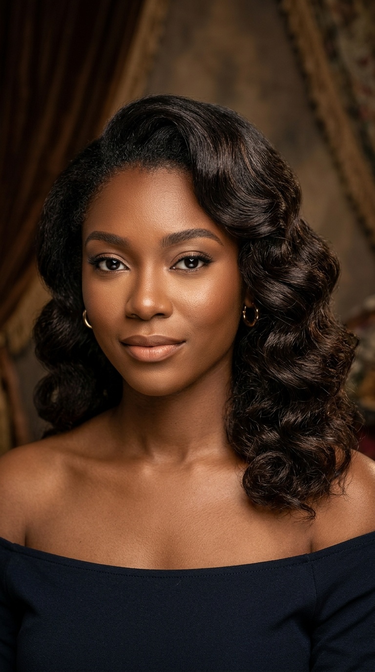 Side-Swept Hollywood Waves