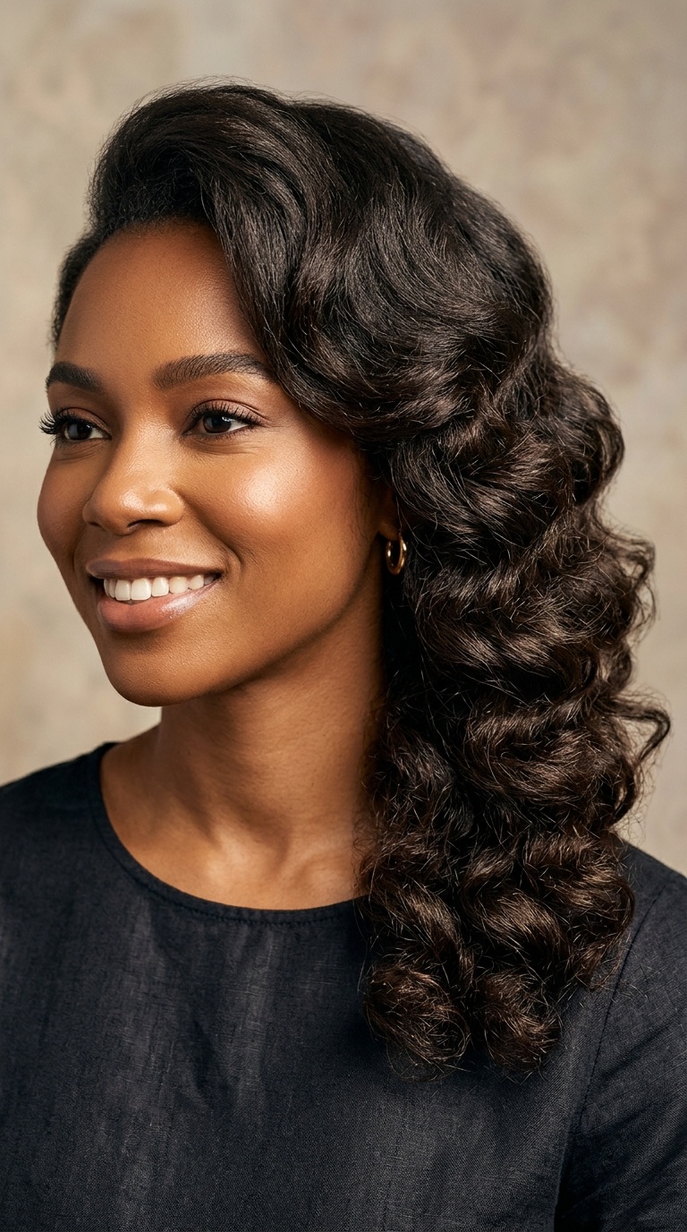 Side-Swept Hollywood Waves