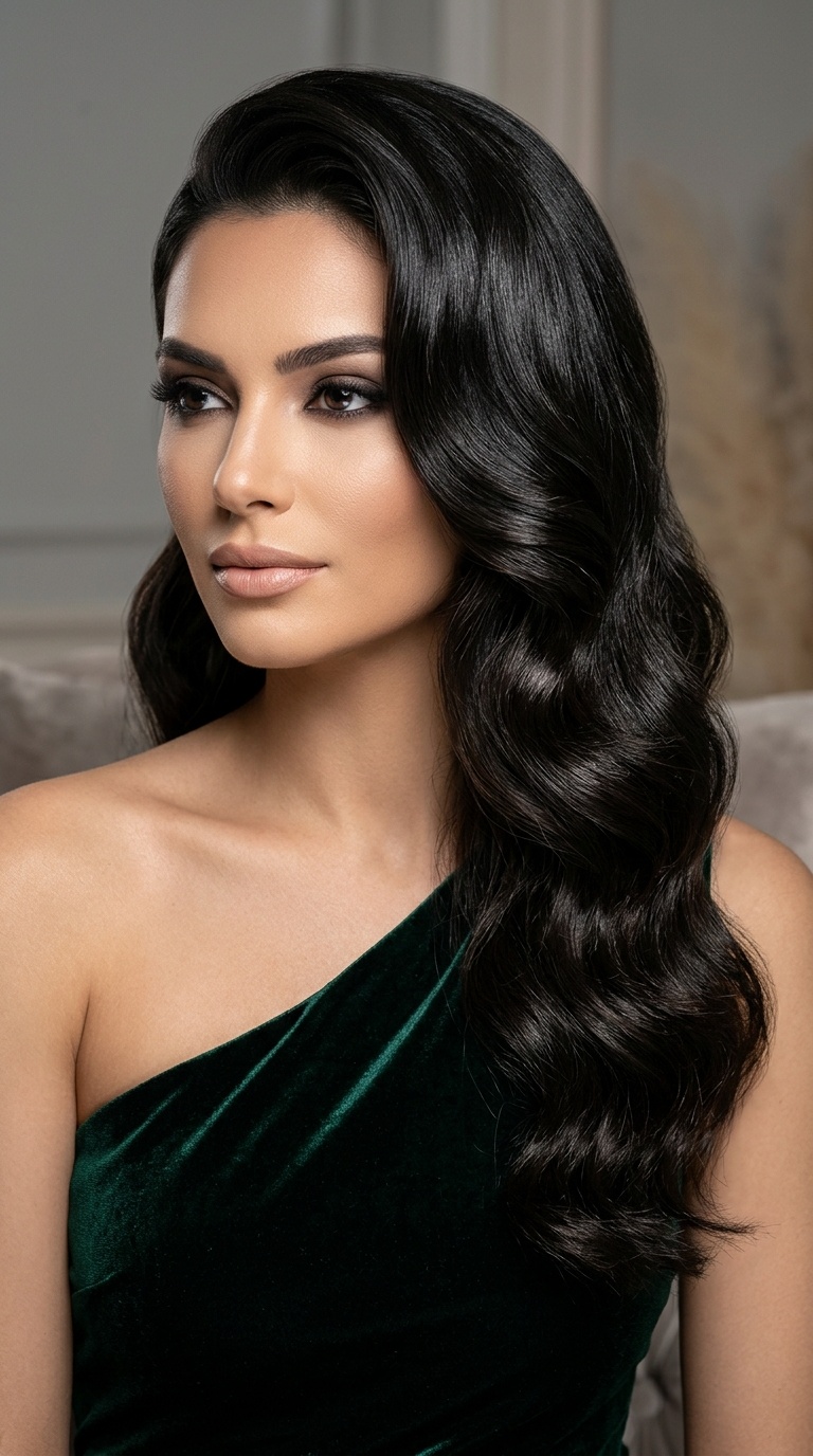 Side-Swept Hollywood Waves