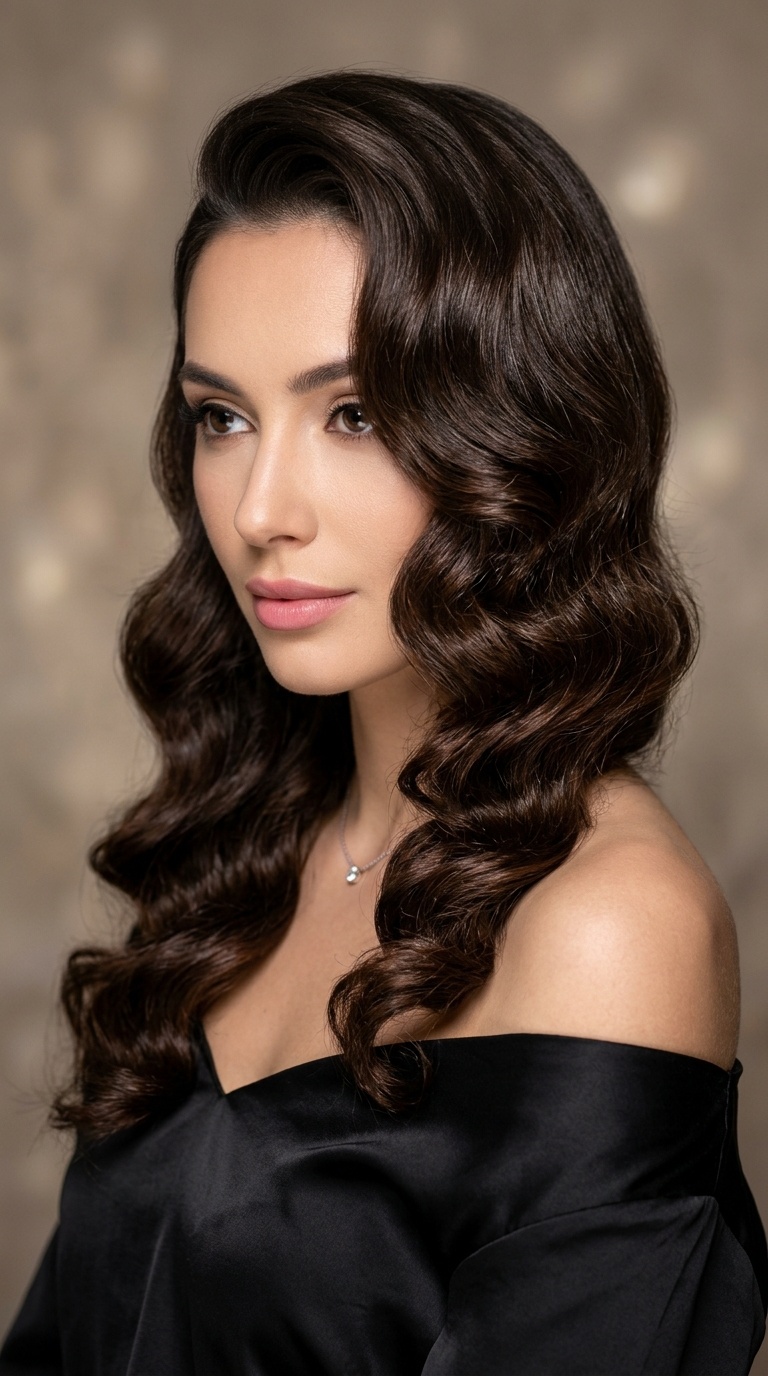 Side-Swept Hollywood Waves