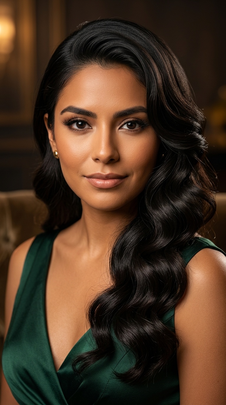 Side-Swept Hollywood Waves