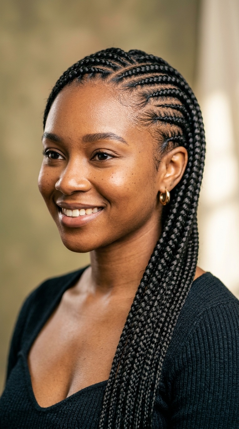 Side-Swept Lemonade Braids
