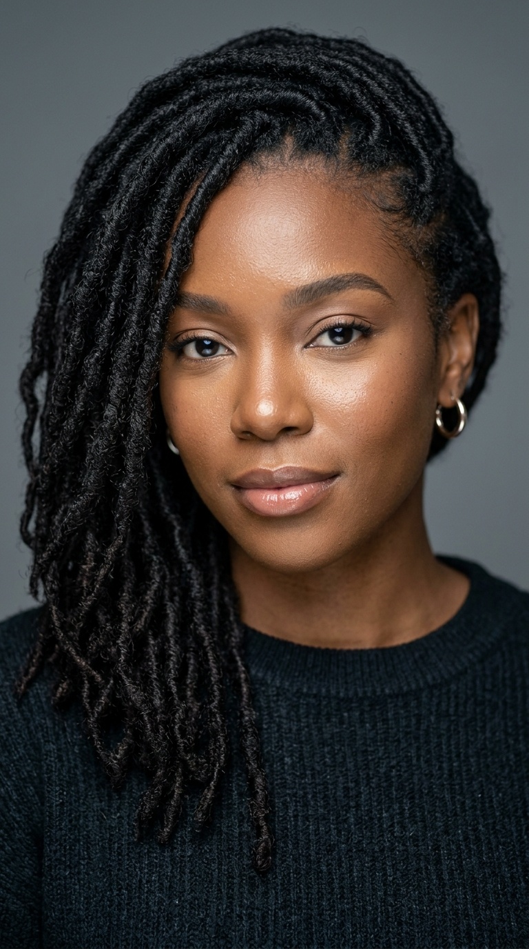 Side-Swept Locs