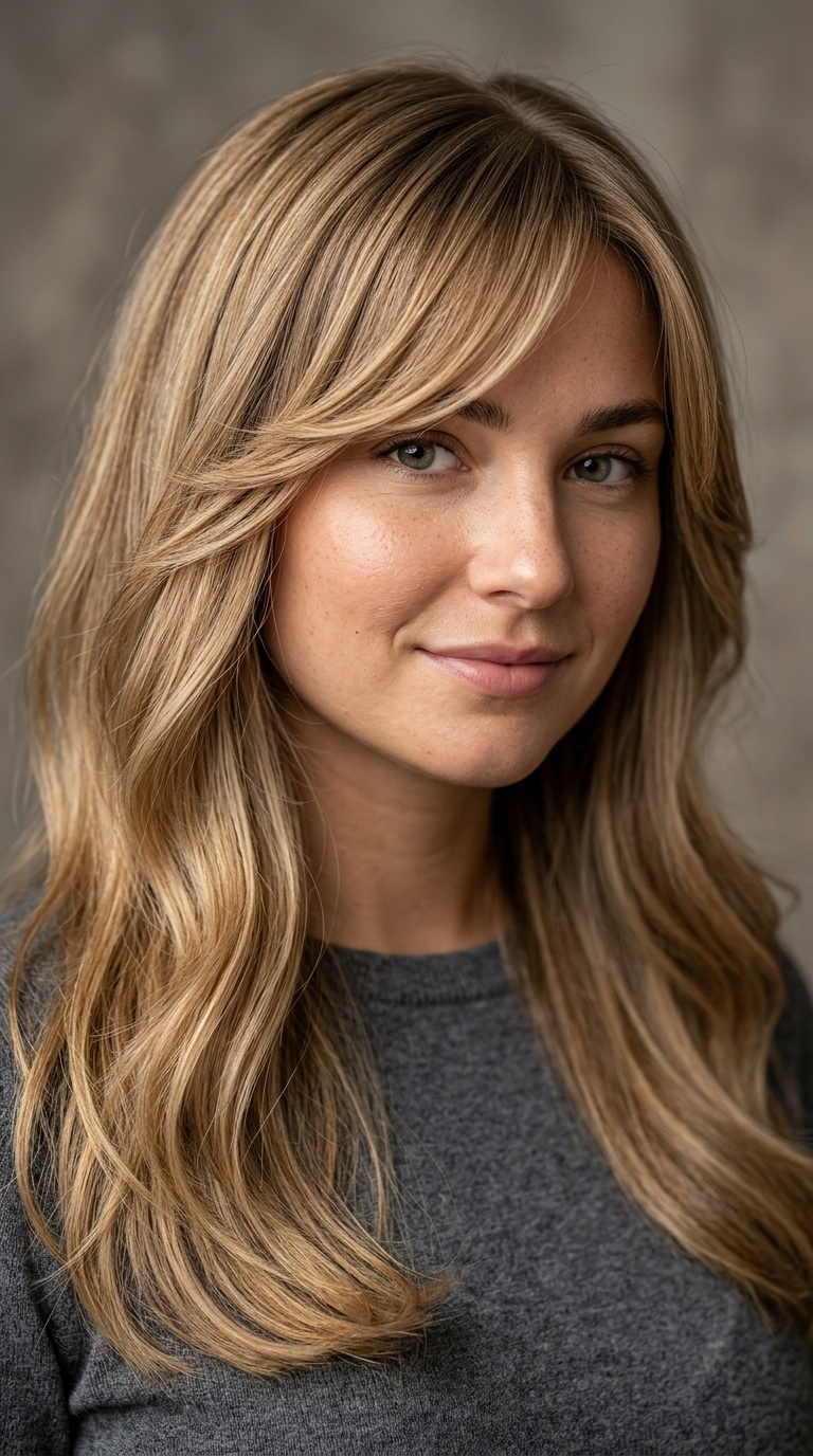 Side-Swept Long Bangs