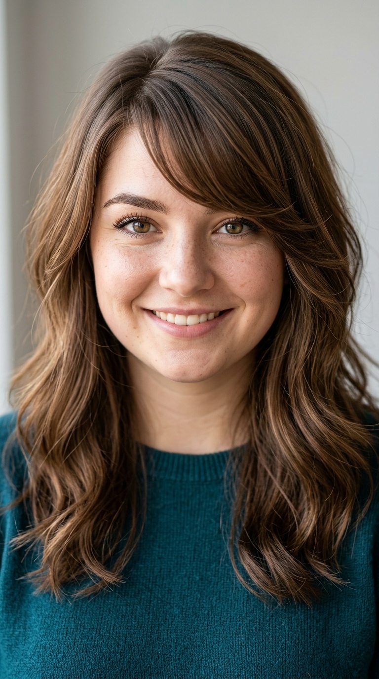Side-Swept Long Bangs