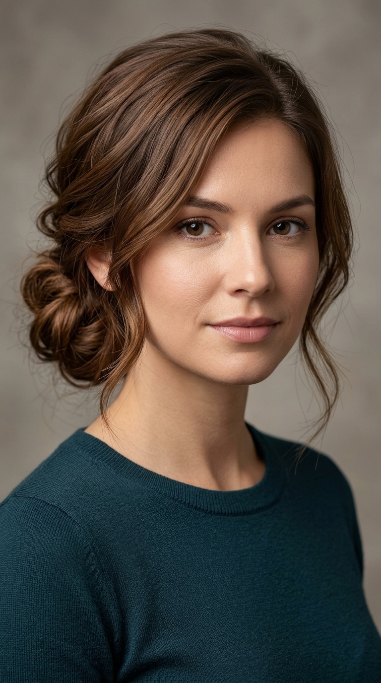 Side-Swept Low Bun