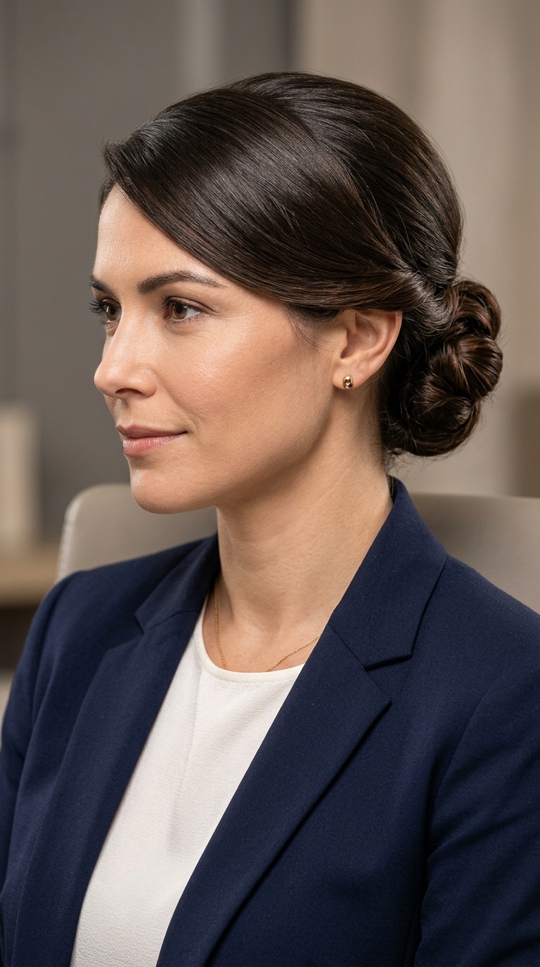 Side-Swept Low Bun