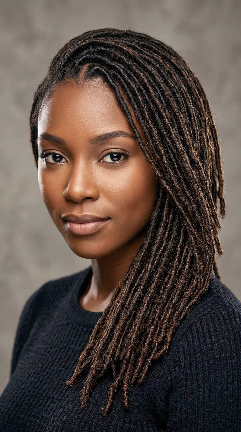 Side-Swept Mini Locs