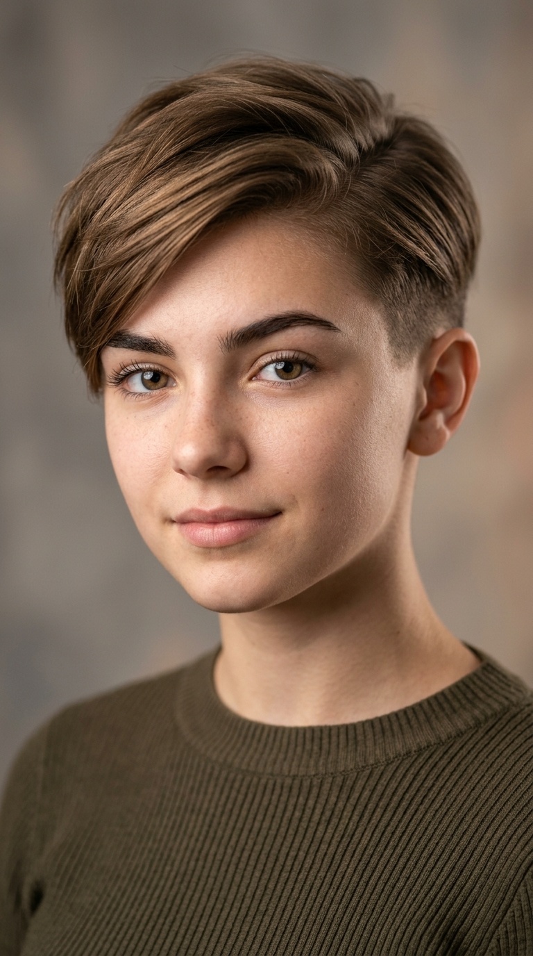 Side-Swept Pixie with Fade
