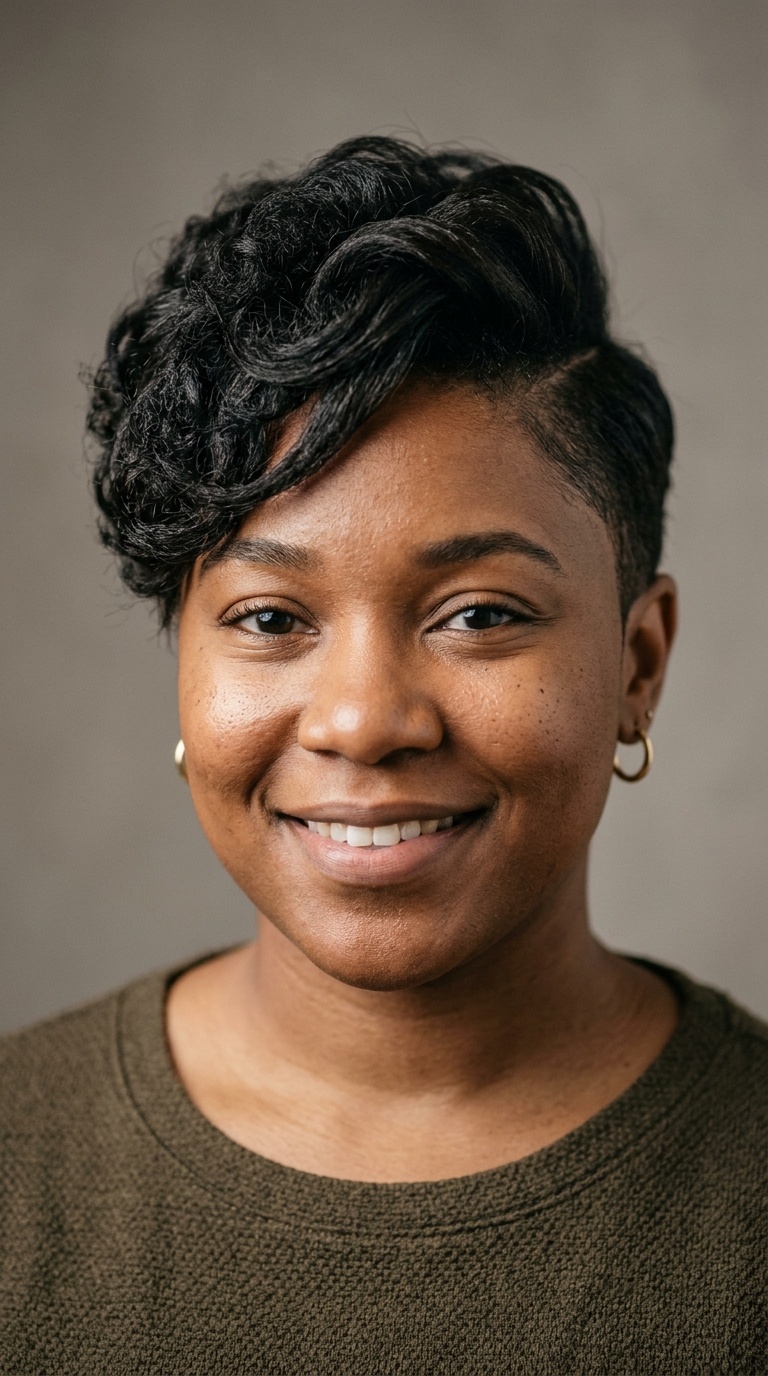 Side-Swept Pixie with Tapered Sides