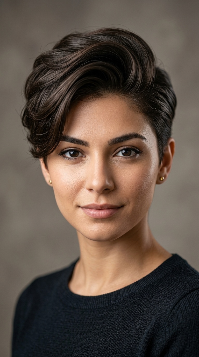 Side-Swept Pompadour