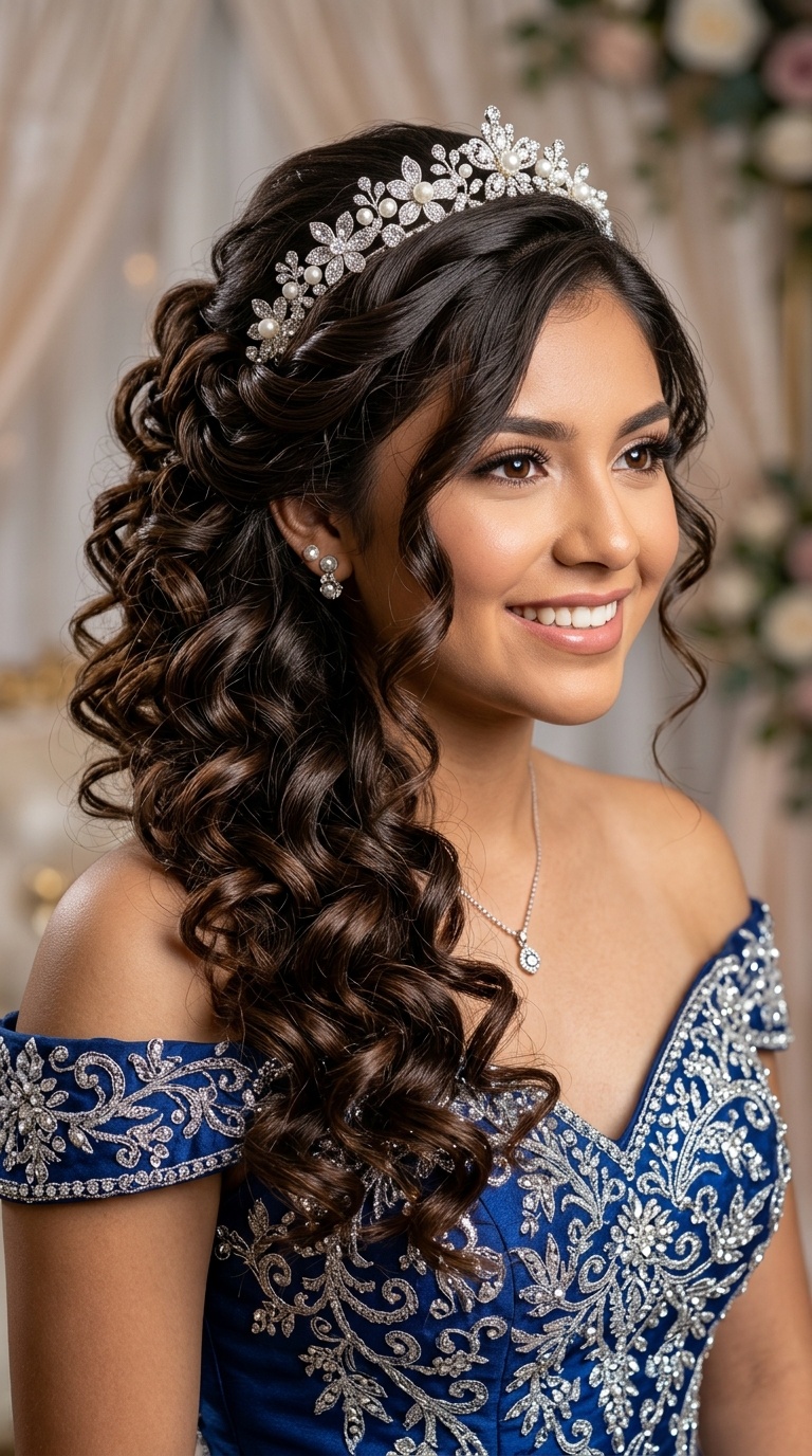 Side-Swept Regal Curls
