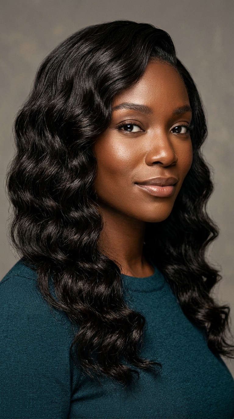 Side-Swept Rippled Wave Glamour