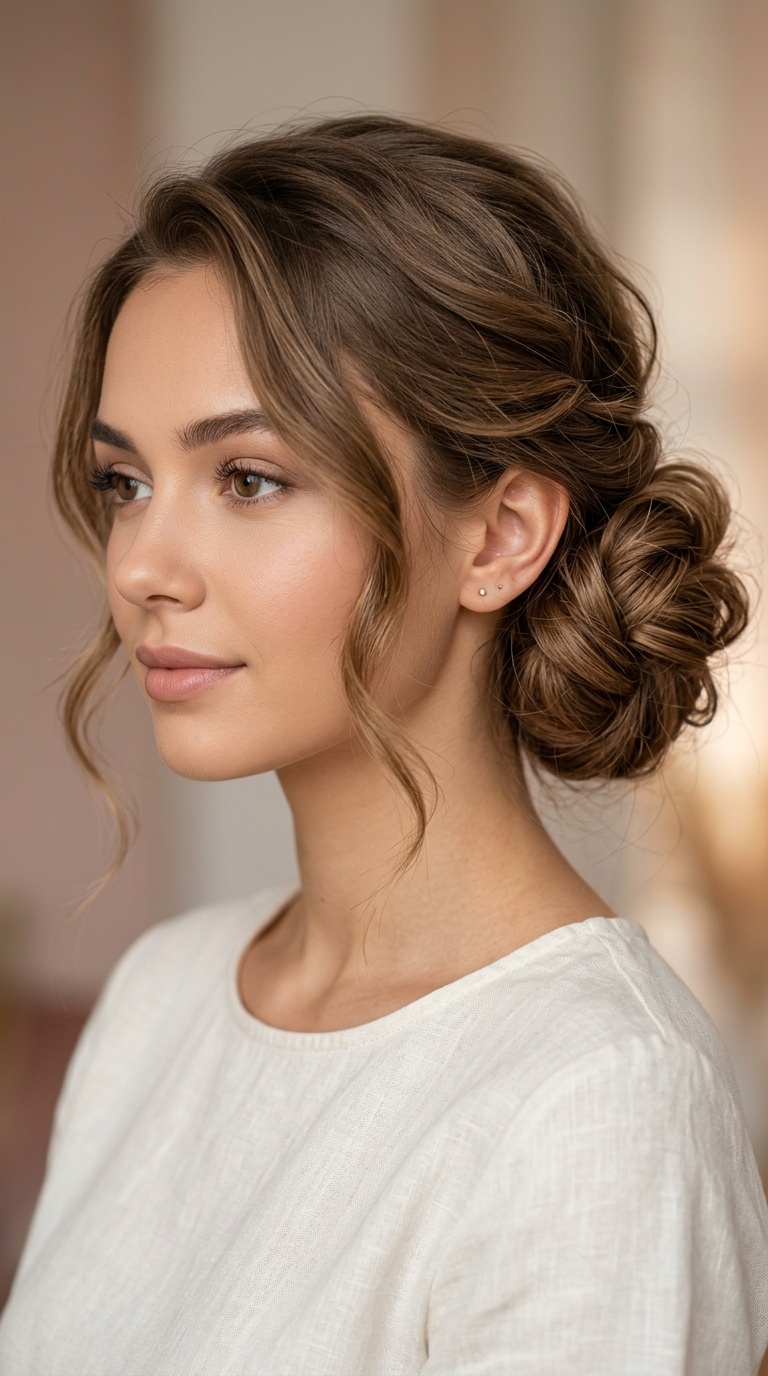 Side-Swept Romantic Bun