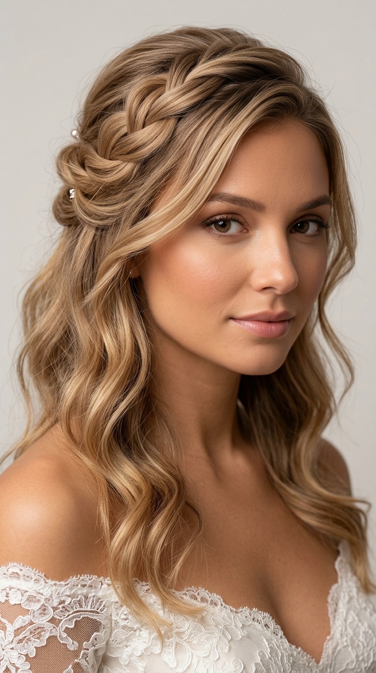 Side-Swept Romantic Half-Up