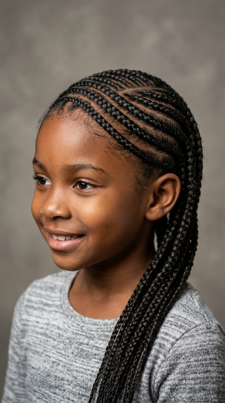 Side-Swept Scalp Braids