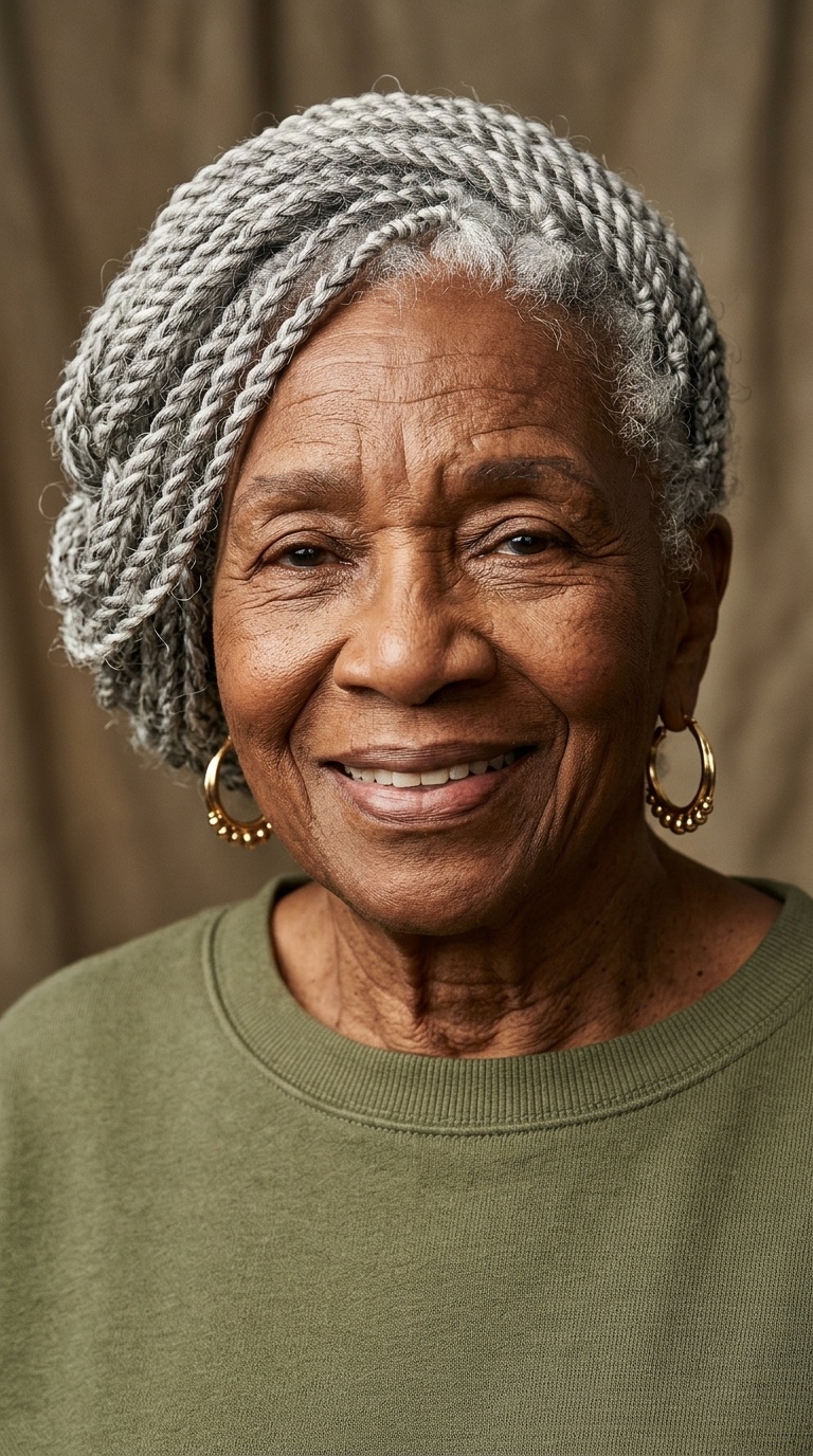 Side-Swept Senegalese Twists