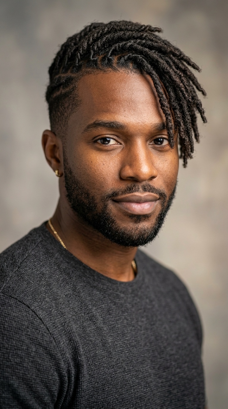 Side-Swept Short Dreads