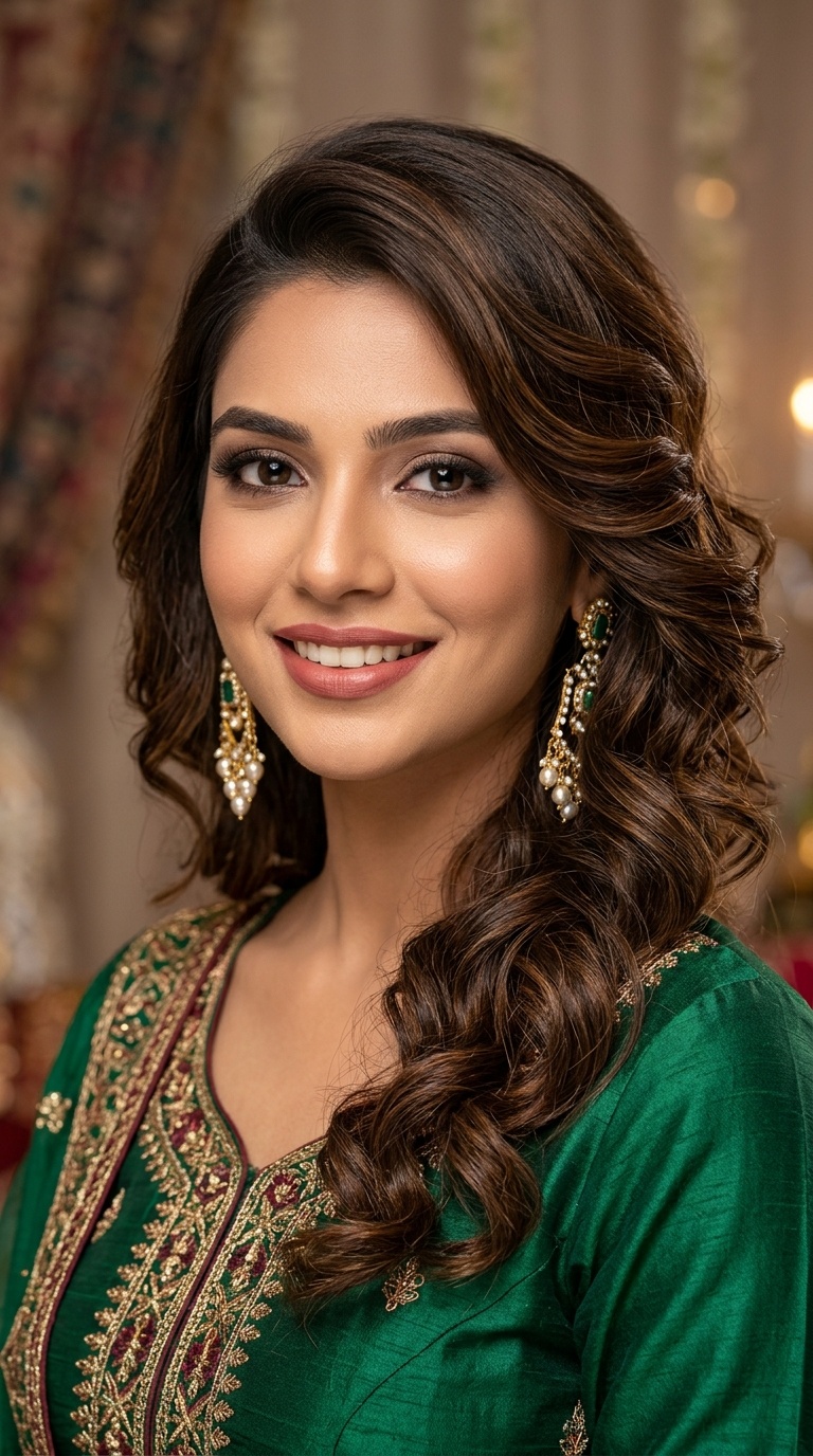 Side-Swept Soft Curls