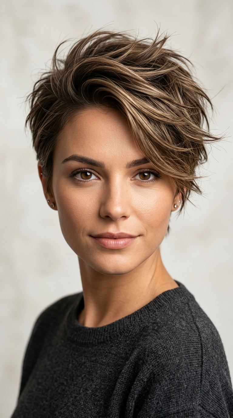 Side-Swept Spiky Cut