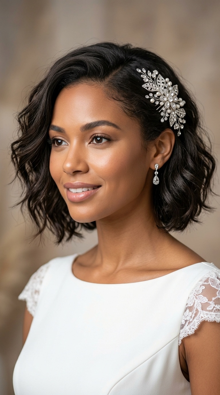 Side-Swept Textured Bob with a Statement Comb
