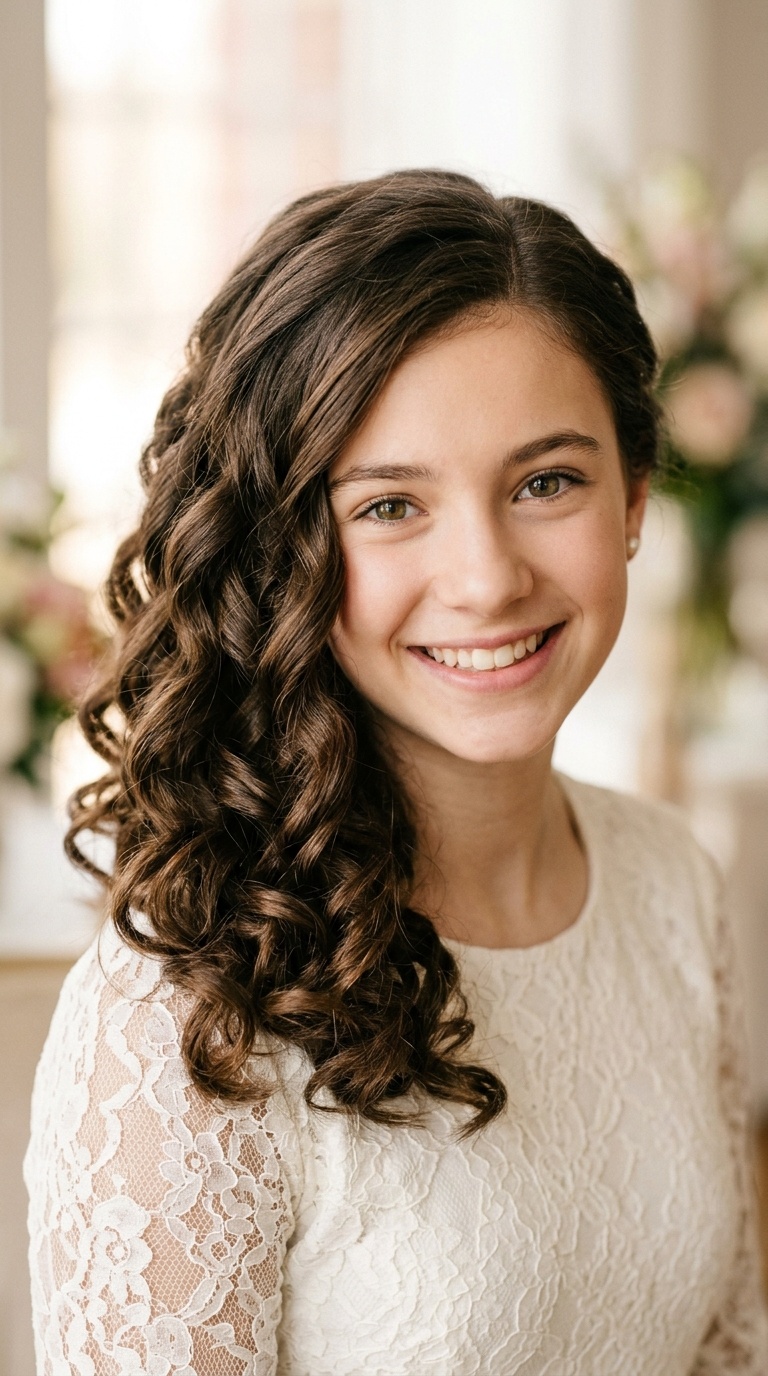 Side-Swept Voluminous Barrel Curls