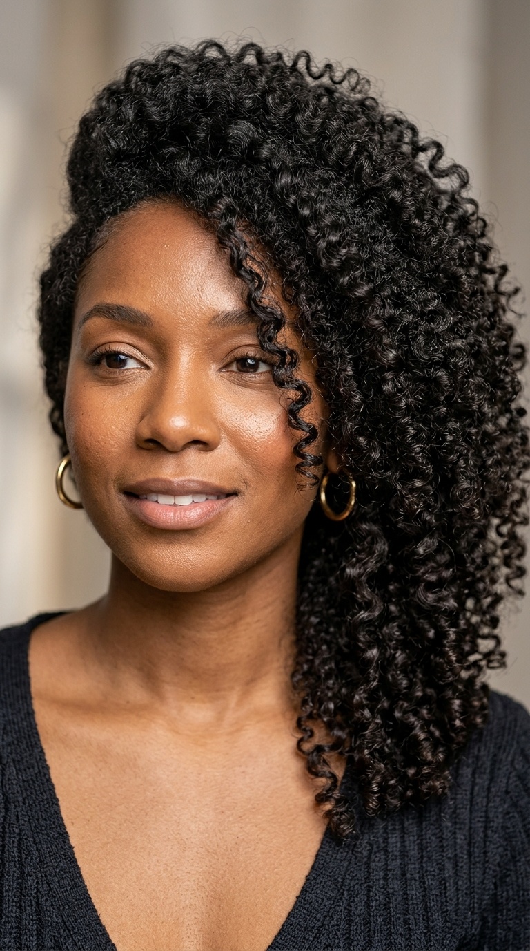 Side-Swept Voluminous Curls