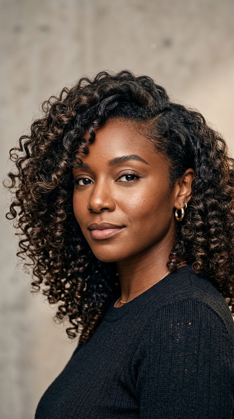 Side-Swept Voluminous Curls