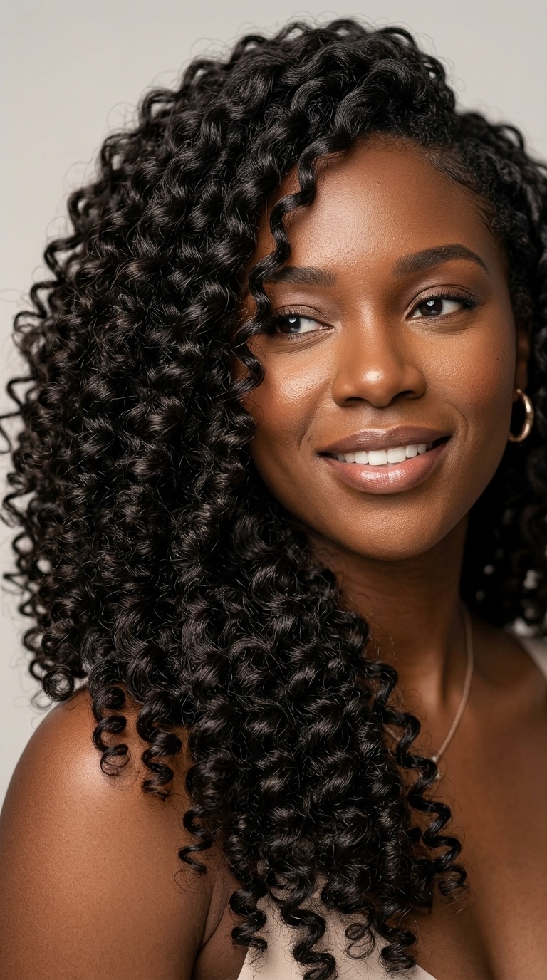 Side-Swept Wand Curls