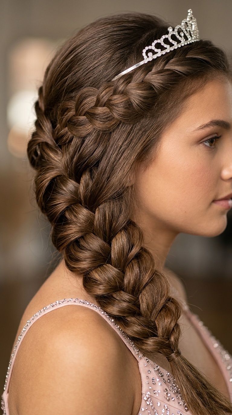 Side-Swept Waterfall Braid