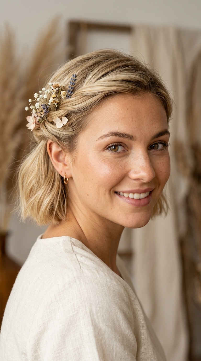 Side-Twist with Dried Flowers