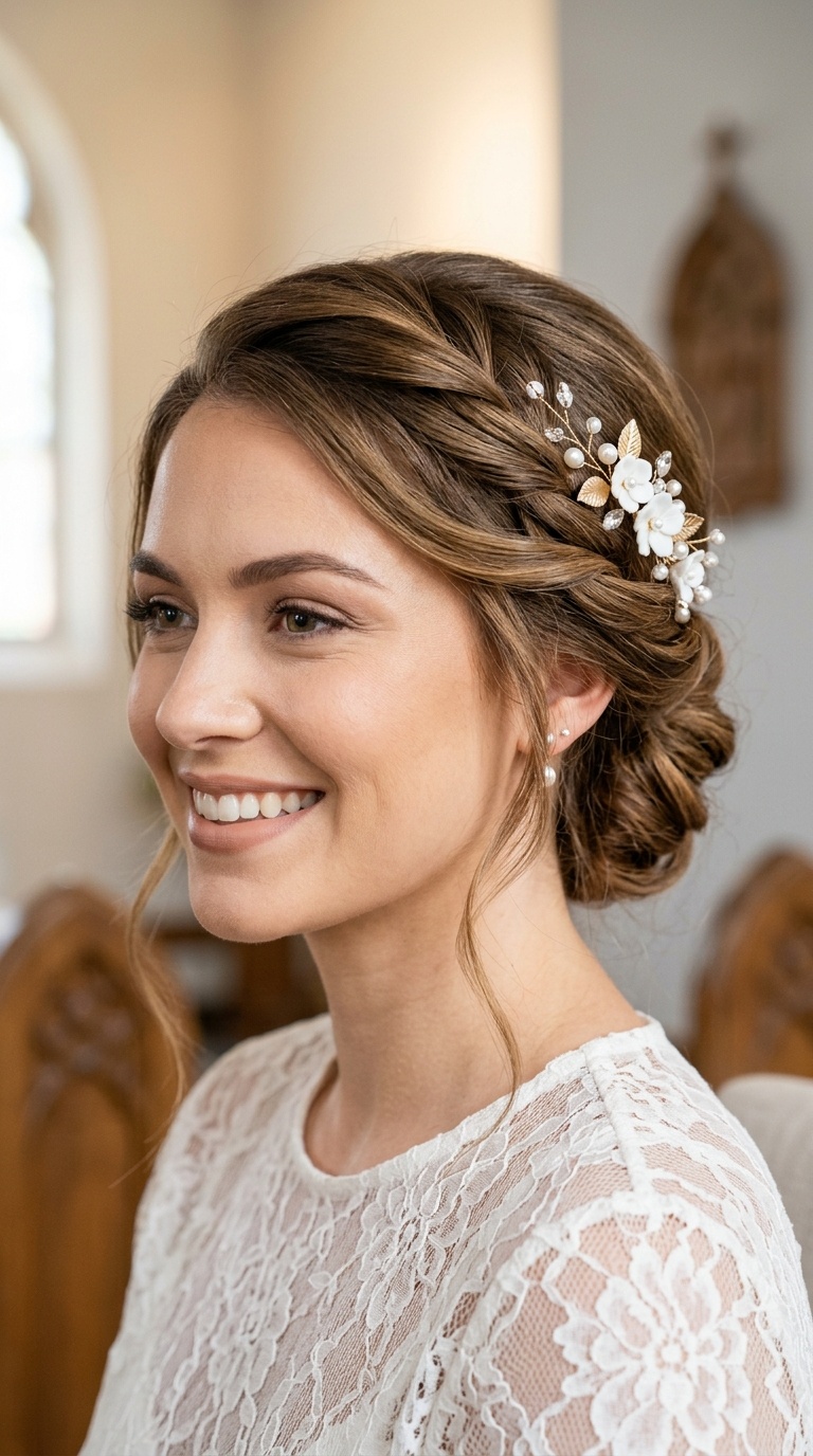 Side Twist with Floral Accessory