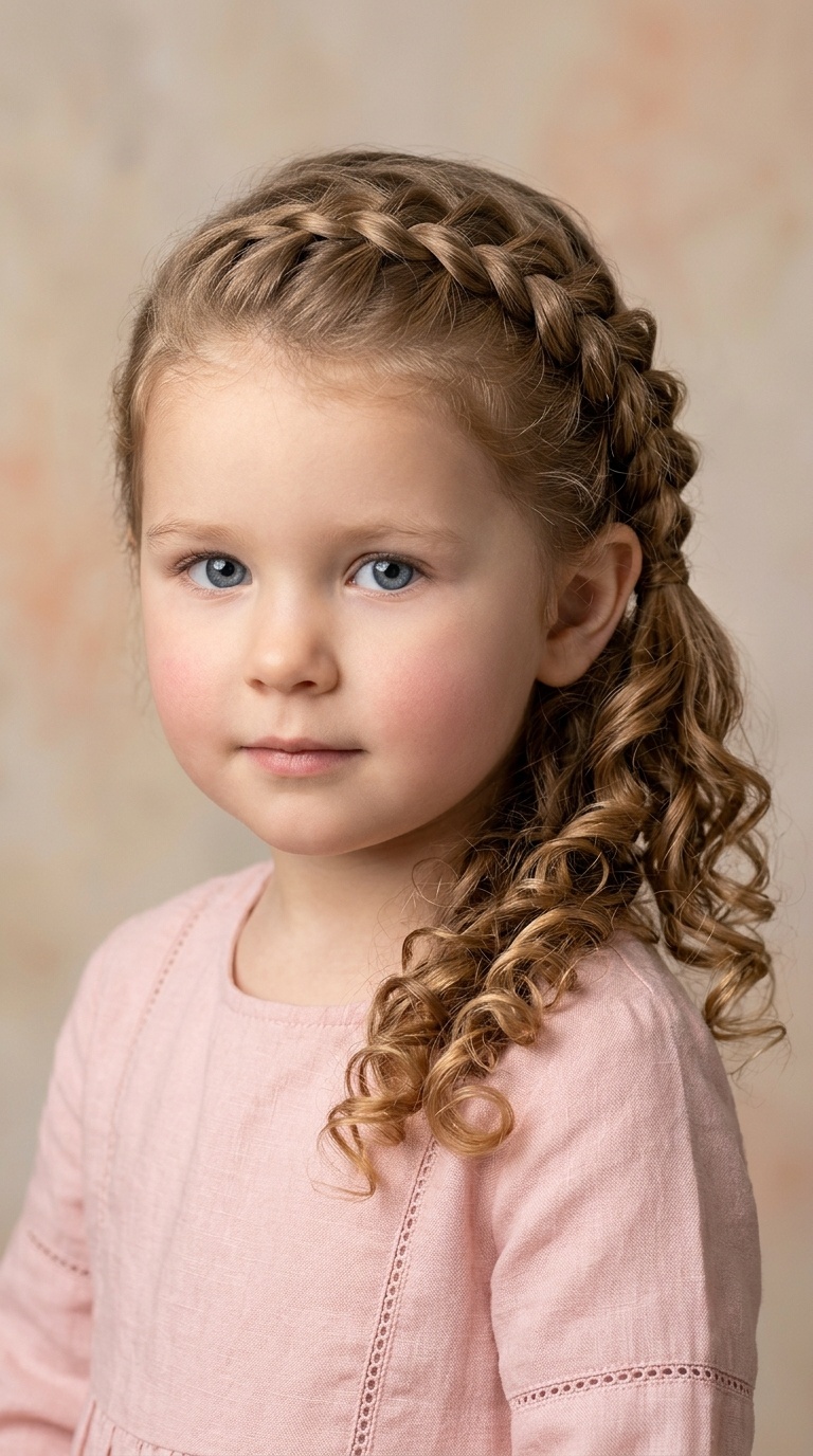 Sideways Dutch Braid into Curls