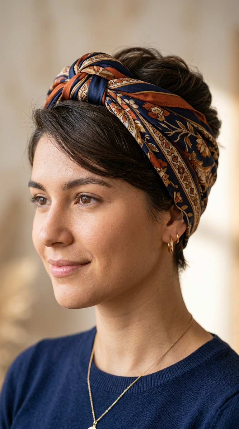 Silk Scarf Wrap Updo