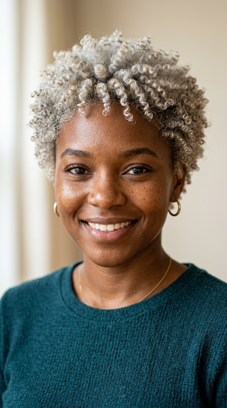 Silver-Blonde Teeny Weeny Afro (TWA)