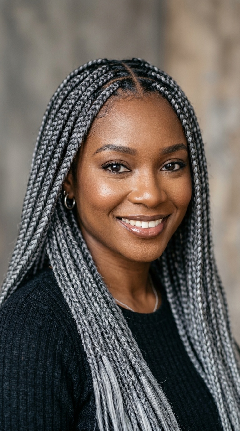 Silver Fox Grey Blend Braids