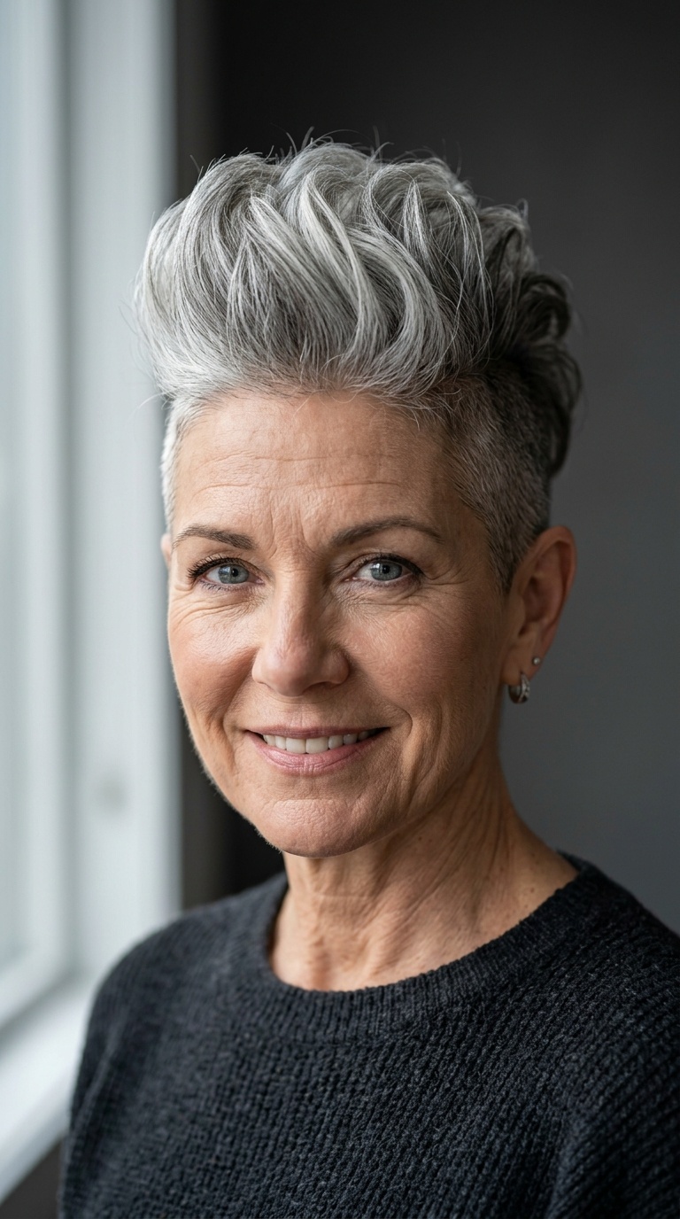 Silver Fox Textured Mohawk