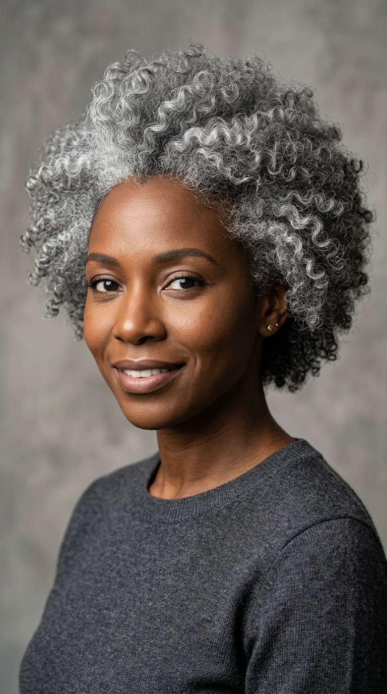 Silver-Grey Tapered Fro