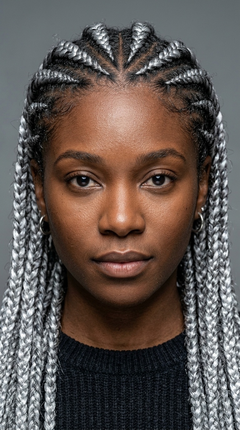 Silver-Infused Grey Braids