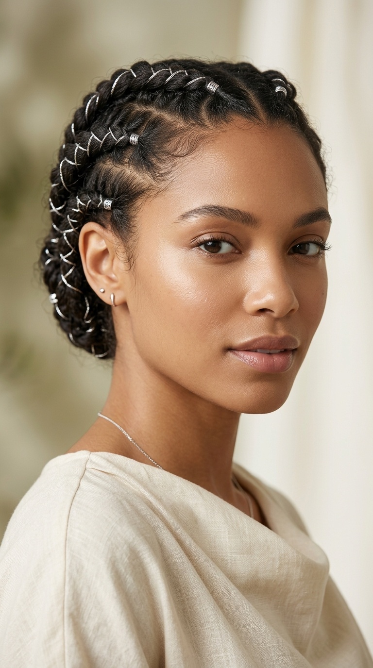 Silver Thread Infused Braids