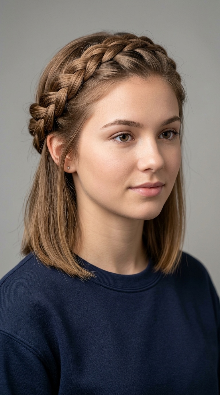 Simple French Braid Crown