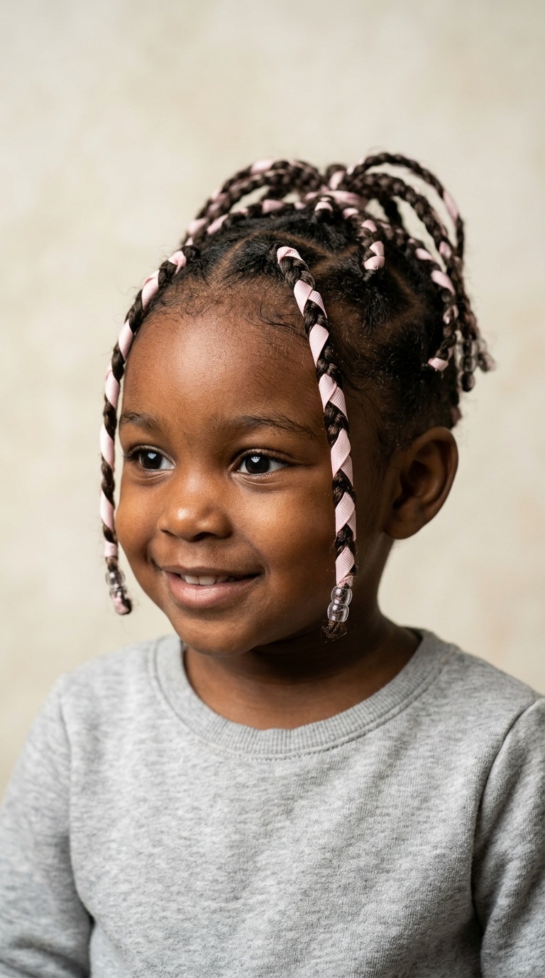 Single Braids with Ribbon Interweave