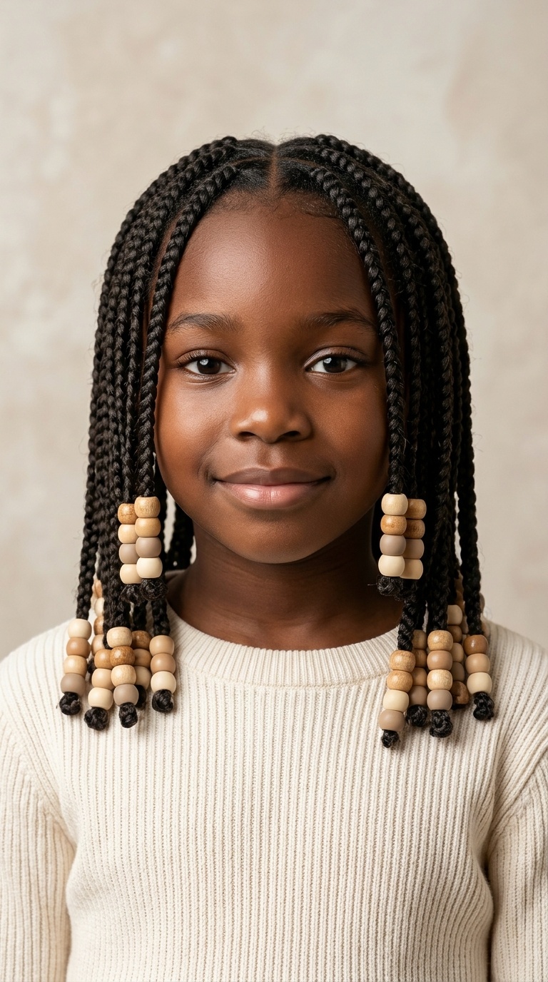 Single Braids with Stacked Neutral Beads